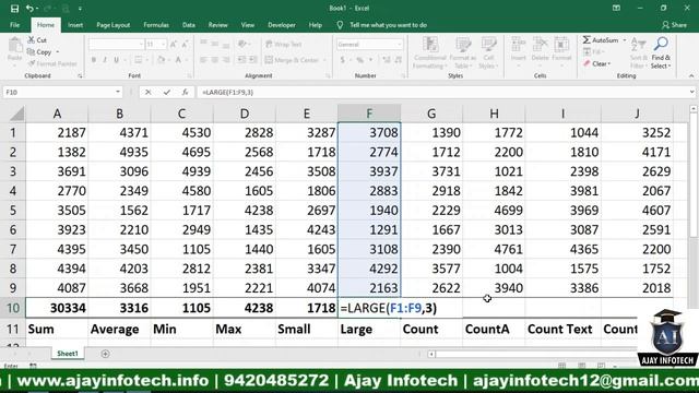 #Formula #Excel #AdvancedExcel Sum,Min,Max,Count,CountA