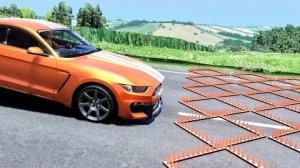 Массовые автокатастрофы из–за скопления шипов на полосе #90 - BeamNG Drive |