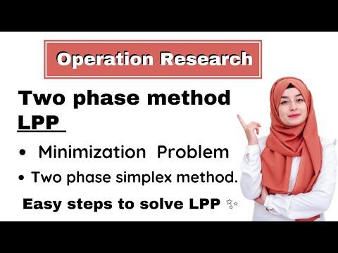 Two phase simplex method | LPP | manimization problem |Operation Research