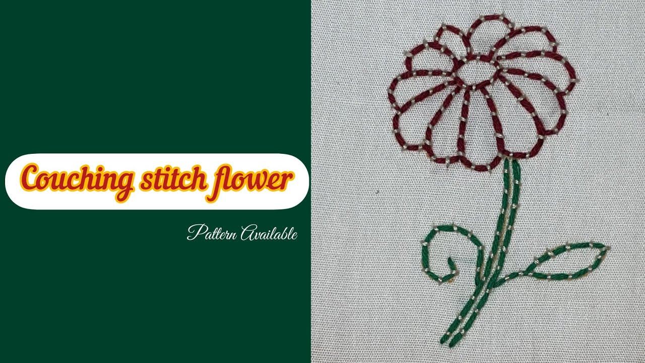 Couching Stitch flower #handembroidery #couching #flowerembroidery @shamiatcraft