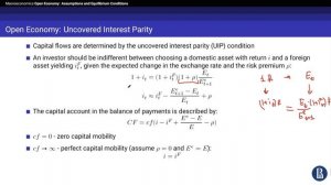Topic 8. Open Economy: Assumptions & Equilibrium