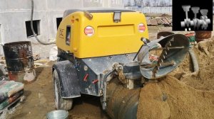 Пневмонагнетатель растворонасос FARYA в России. На строительном участке.