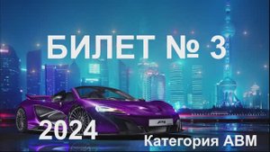 Билет 3. Категория АВМ. 2024