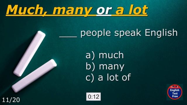 #quiz Much, many or a lot (20) #english #quiz #test #grammar #englishgrammar #pronouns