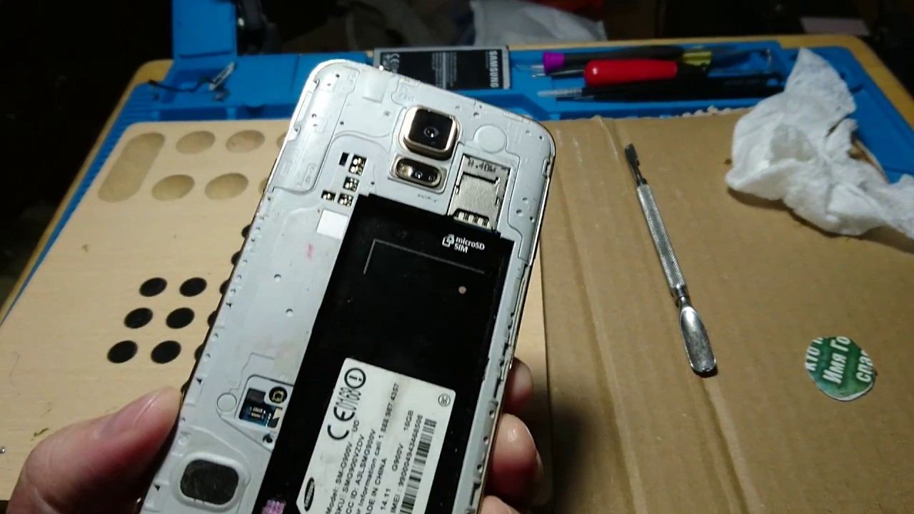 Samsung S5 (предварительная попытка замены тач-скрина) смотреть онлайн