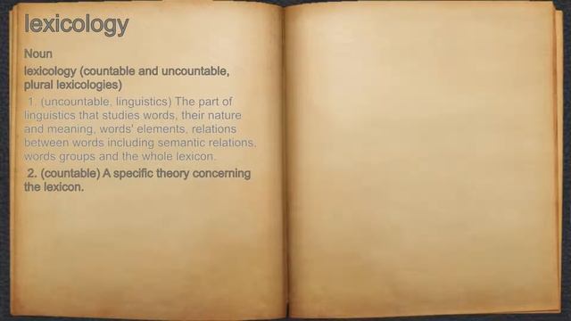 What does lexicology mean?