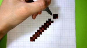 Как Рисовать Алмазную Кирку из Майнкрафт - Рисунки по Клеточкам - Pixel Art