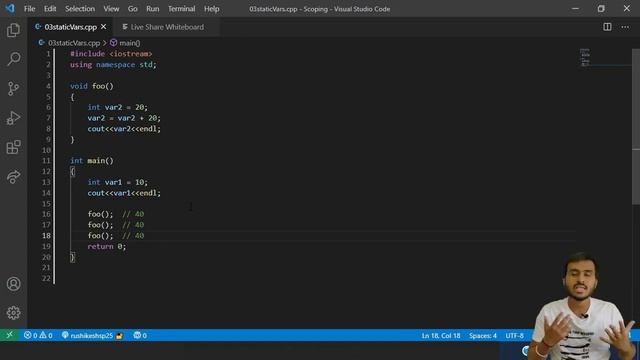Static Variable & Lifespan of a Variable in C++