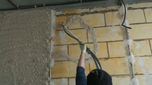 механизированное нанесение штукатурки станцией RDM mehanik