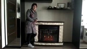 Отзыв на каменный каминокомплект Памир (темный дуб) с очагом Panoramic 28 LED FX от Interflame