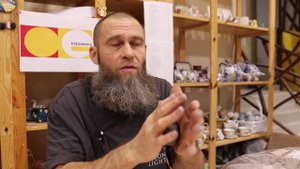 Пробую в работе керамическую  массу  МФ-1П, фаянс.