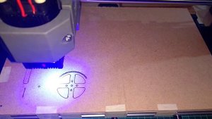 CNC 3018 Pro - Laser 5500mW CNC - Cutting MDF Gear Layout