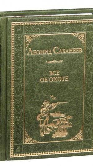 Книга Л. П. Сабанеев «Все об охоте» в кожаном переплете