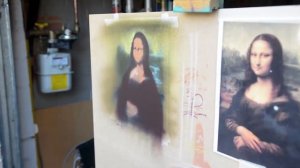 Stencil Cap Mona Lisa Painting