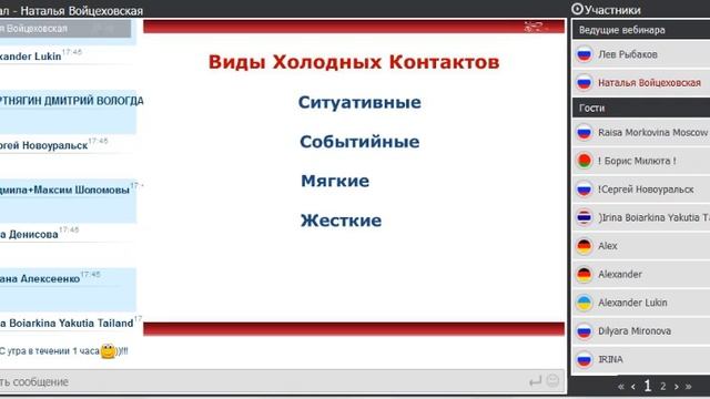 Вебинар Натальи Войцеховской Холодные Контакты 01 03 15