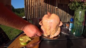 Курица гриль на ростере Broil King с термометром