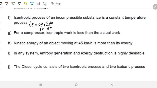 2019 Exam - Thermodynamics Mech3001 - Question 1