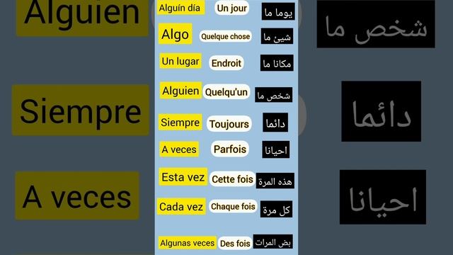 كلمات بالعربية مترجمة الى الاسبانية و الى الفرنسية للمبتدئين بطريقة سهلة смотреть онлайн
