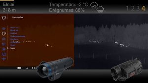 Pulsar Telos LRF XP50 vs InfiRay Finder FH35R V2 – termovizinio vaizdo palyginimas