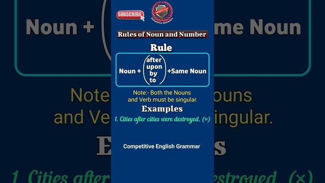 Errors of Noun | Rules of noun and number | syntax #DN_Shukla_sir #competitiveenglish