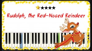 Rudolph the Red Nosed Reindeer - как играть на фортепиано - ПРОСТЫЕ НОТЫ ДЛЯ НАЧИНАЮЩИХ