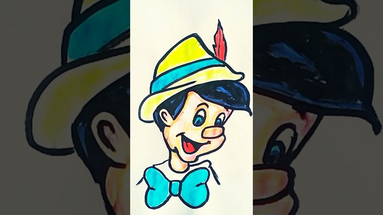 pinocchio Drawing and coloring |Рисование и раскраска | رسم بينوكيو смотреть онлайн