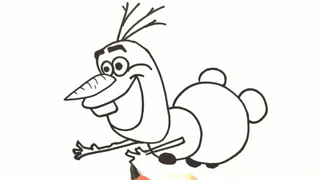 ОЛАФ СНЕГОВИК ИЗ ХОЛОДНОГО СЕРДЦА / раскраска / Нарисуй Ка смотреть онлайн