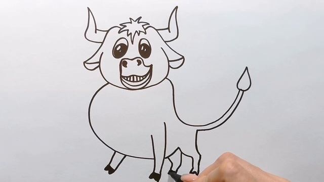 БЫК раскраска / символ года 2021 / Нарисуй Ка смотреть онлайн