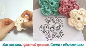 Как связать простой и красивый цветок крючком