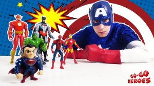 СУПЕРМЕН и герои - Увеличение КАПИТАНА АМЕРИКИ! - Go Go Heroes