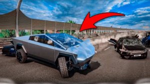 ШАШКИ НА КИБЕРТРАКЕ ПО ПИТЕРУ! ПРОВЕРКА TESLA CYBERTRUCK НА ПРОЧНОСТЬ!! (BEAM NG DRIVE)