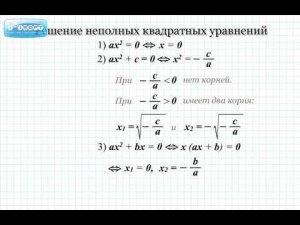 квадратные уравнения