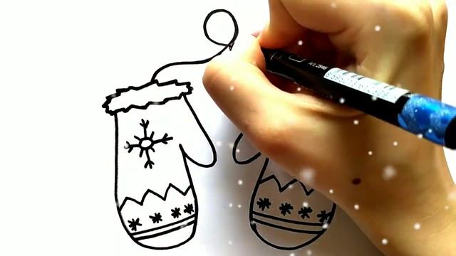 РУКАВИЦЫ / ВАРЕЖКИ / раскраска / Нарисуй Ка смотреть онлайн