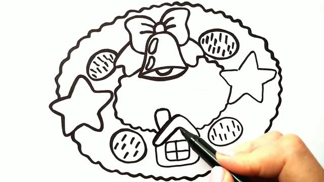 РОЖДЕСТВЕНСКИЙ ВЕНОК / раскраска / Нарисуй Ка смотреть онлайн