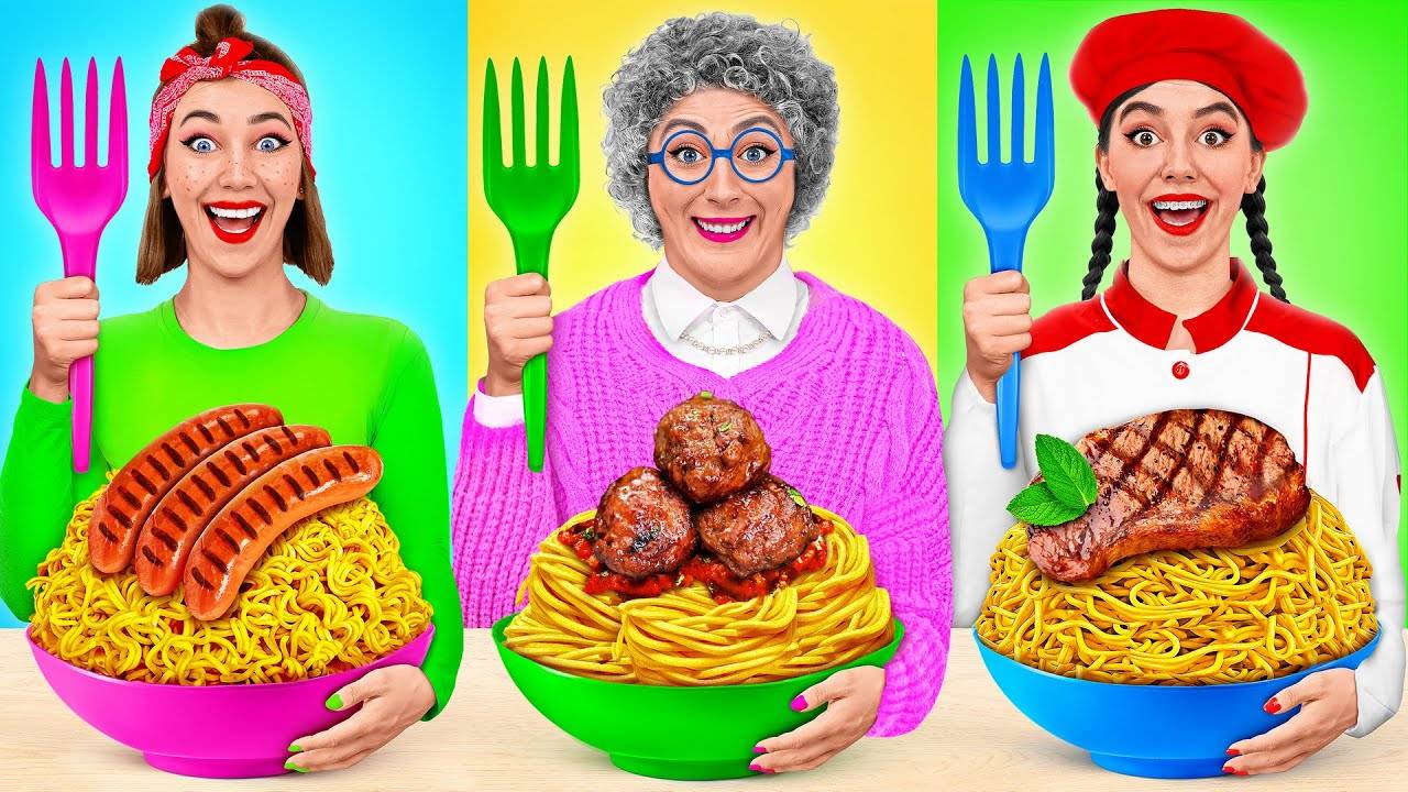 Кулинарный Челлендж Я против Бабушки Смешные Челленджи с Едой от PaRaRa Challenge