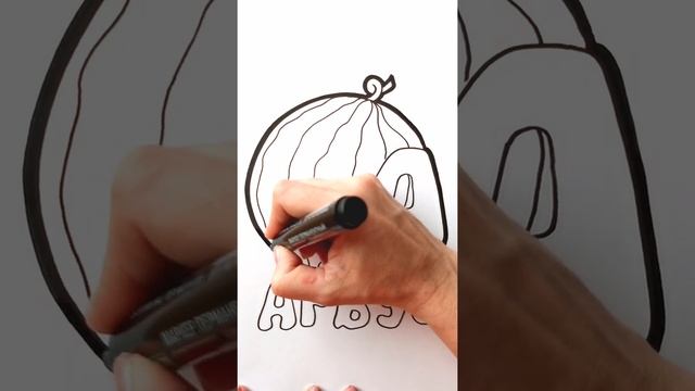 Обрисовываем контур АРБУЗА / АЛФАВИТ буква А / Нарисуй Ка / Shorts смотреть онлайн