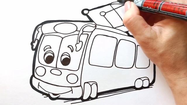 ТРАМВАЙ / ГОРОДСКОЙ ТРАНСПОРТ / УЧИМСЯ РИСОВАТЬ И РАСКРАШИВАТЬ / НАРИСУЙ КА смотреть онлайн