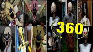 ICE SCREAM 4 VS GRANNY 3 ALL JUMPSCARES 360