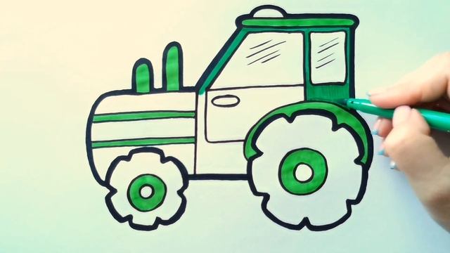 ТРАКТОР / РИСУЕМ КРАСИВЫЙ ЗЕЛЕНЫЙ ТРАКТОР / Нарисуй Ка смотреть онлайн