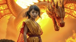 Девочка и Китайский дракон  [AI Visual Software] 🐱💃 Генерация AI.