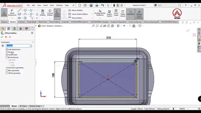 Basic Surface for Beginner to Advanced in SolidWorks - Plastic Basin