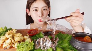 살살 녹는 기름진 맛! 생멸치회 먹방 ANCHOVY SASHIMI & ANCHOVY FRIED & ANCHOVY SOUP [eating show]mukbang korean foo