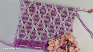 439 РОМБЫ В ТЕХНИКЕ ЛЕНИВОГО ЖАККАРДА Вязание Узоры спицами