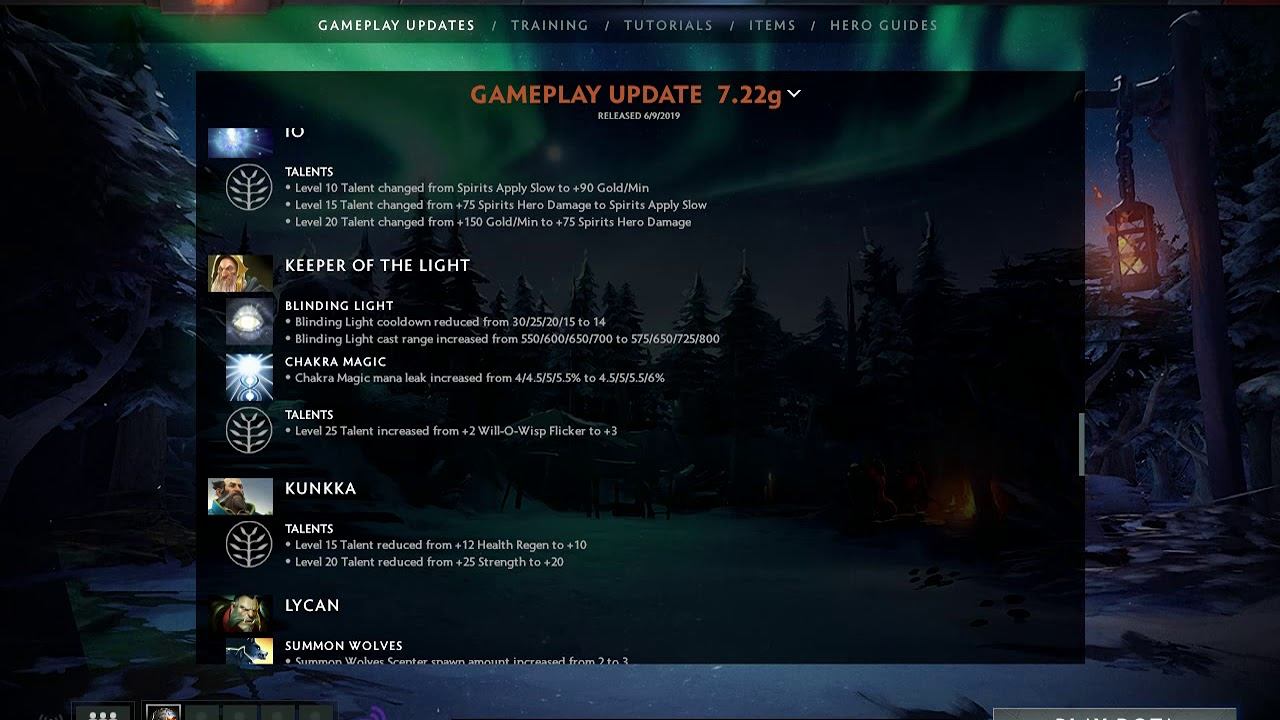 Dota 2 Patch Notes 7.22g