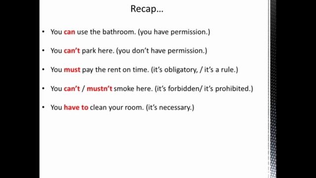 Can / can't - must / can't or mustn't - have to / don't have to смотреть онлайн