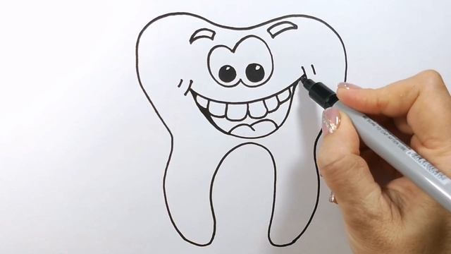 КРАСИВЫЙ ЗУБИК / ЗУБ/ раскраска / Нарисуй Ка смотреть онлайн