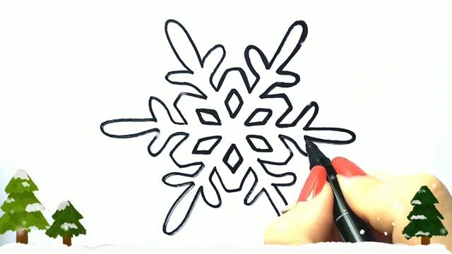 СНЕЖИНКА / раскраска / Нарисуй Ка смотреть онлайн