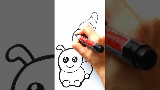 Обрисовываем контур ГУСЕНИЦЫ / Нарисуй Ка / Shorts смотреть онлайн