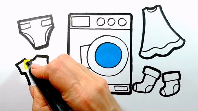 СТИРАЛЬНАЯ МАШИНА АВТОМАТ / раскраска / Нарисуй Ка смотреть онлайн