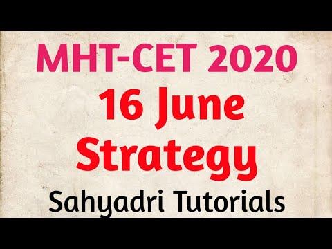MHT-CET 2020 | 16 June Strategy